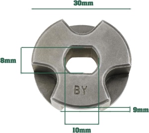 Set Pinion drujbă 3/8 inch 6 dinți 10x8mm ,orificiu central + Inel de siguranta , otel, 7 x 8 mm - Img 2