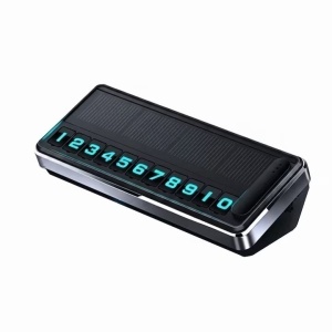 Suport numar telefon auto , incarcare solara, fixare dublu adeziv, cifre detasabile, negru