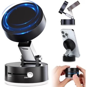 Suport telefon cu suctionare magnetica, pliabil si retractabil, pentru toate telefoanele, negru