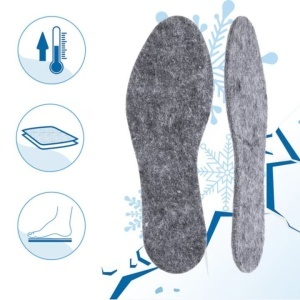 Talpi interioare din fetru / pasla , 5 perechi, Absorbtie socuri, Proprietati de incalzire, Flexibil, Adaptabil la picioare, Marimea 44, Gri - Img 4