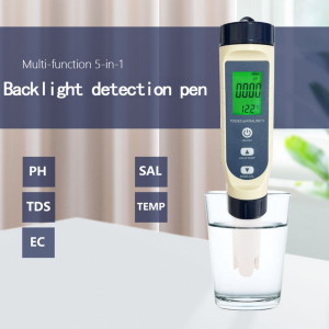 Tester de apa 5 in 1, PH, TDS, Temperatura, EC si Salinitatea, ecran LCD, precizie ridicata - Img 4