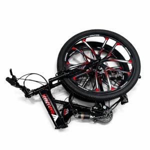 Bicicletă Caraiman 26ZD, pliabilă, roți 26 inch, cu dublă suspensie, frâne pe disc, roșie - Img 5