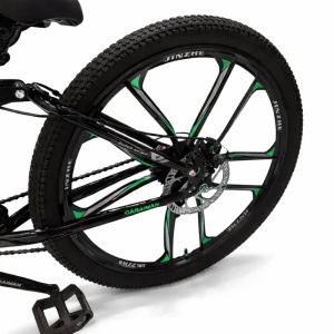 Bicicletă Caraiman 26ZD, pliabilă, roți 26 inch, cu dublă suspensie, frâne pe disc, verde - Img 4
