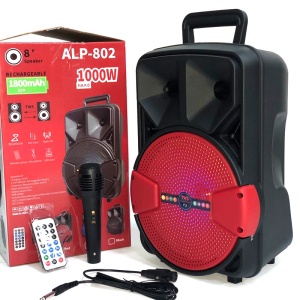 Boxă portabilă wireless Bluetooth ALP-802 cu difuzor Bluetooth mare,Negru complet - Img 2