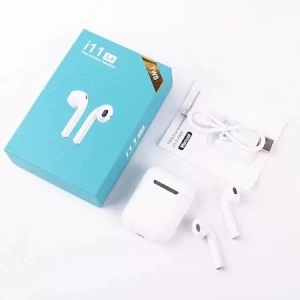 Casti bluetooth, wireless, i11 TWS cu Bluetooth V5.0, Control tactil, Sunet stereo, Compatibil cu iOS si Android, Usor, Alb - Img 3