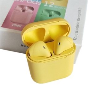 Casti Bluetooth Wireless, TWS inPods 12 V5.0, compatibile iOS si Android, Touch Control, Bluetooth 5.0+EDR ,Galben
