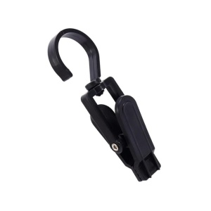 Clips cu carlig rotativ, plastic, negru, 10.5x4cm