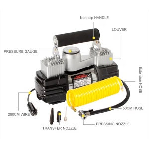 Compresor auto, 2 cilindri, 14 bar, 85 l/min, pentru SUV-uri, autoturisme, motociclete, biciclete si orice accesorii gonflabile - 628-4X4 - Img 2