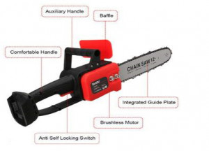 Drujba Motofierastrau 10 inch, 25,4 cm, cu 1Lama, 1Lant si 2Acumulator, Lithium, 48V - Img 2