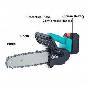 Drujba Motofierastrau cu Lant 14 inch, cu 2 Acumulatori, 1Lama, 1Lant, Acumulator Lithium, 4200rpm, 48V - Img 4