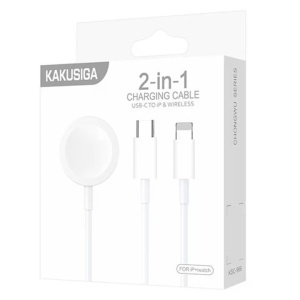 Incarcator Wireless, Kaku (KSC-966) 5V, Qi Charging, Dual Connector, USB-C / Lightning, WHITE