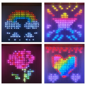 Instalatie Perdea 400 LED-uri cu Bila, 3m x 2m, Digitala, Smart Bluetooth Rgb+W Cu Cod QR aplicatie, Control animatii din telefon - Img 4