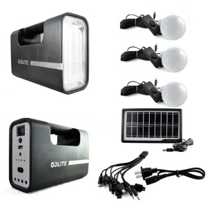 Kit Solar cu Lampa U, USB, 3 Becuri 6V 4Ah ,GDLite1