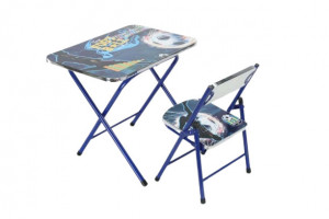 Masuta si Scaunel Pliabile B4 , Imprimeu Foot Boll , Reglabile pe Inaltime - Img 2
