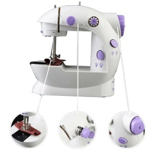 Mini masina de cusut electrica cu 2 viteze, portabila pentru uz casnic - Img 2