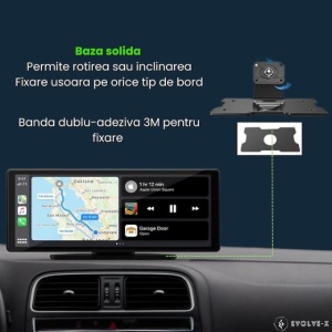Navigatie Auto UNIVERSALA MARE 2 CAMERE, INCLUSE Display Touchscreen de 10.26 inch, compatibila cu Apple Carplay si Android Auto wireless, Oglindire ecran wireless, Camera trafic frontala + Camera marsarier inclusa, Aplicatie Wi-Fi, Bluetooth Audio, negru - Img 11