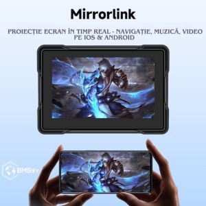 Navigatie GPS 5” pentru Motociclete, Android Auto & Apple CarPlay, Mirroring, Ecran IPS Tactil, Bluetooth Dual, FM Transmitter, Rezistenta la apa IP65, Control vocal, Suporturi Multiple - Img 2