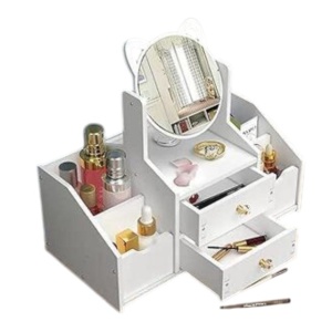 Organizator de produse cosmetice, cu oglinda de machiaj - Img 2