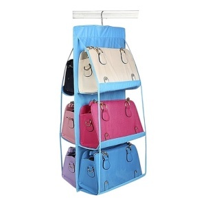 Organizator genti ,albastru ,6 buzunare 90*35*32 cm