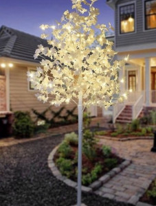 Pomisor Decorativ 128L, Copac decorativ sarbatori, Alb, iluminat 128 LED-uri ALb Rece, 170 cm - Img 3