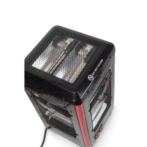Radiator electric Hausberg HB-8802NG, 2200W, 5 niveluri de putere, incalzire in 5 directii, roti deplasare, maner pentru transport, protectie pentru rasturnare, Negru - Img 6