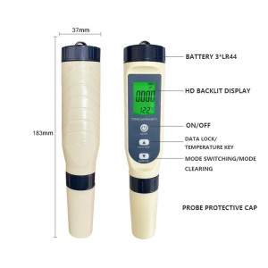 Tester de apa 5 in 1, PH, TDS, Temperatura, EC si Salinitatea, ecran LCD, precizie ridicata - Img 5