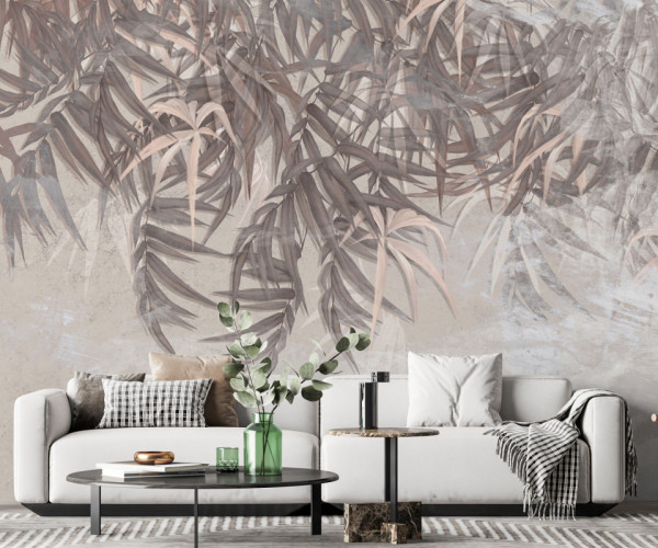 Fototapet Leaves On Light Colors
