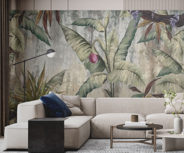 Fototapet Model Cu Frunze Tropicale