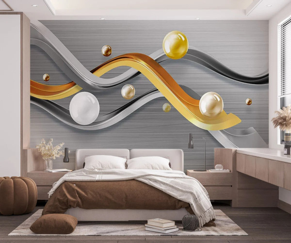 Fototapet Personalizat Sfere si Linii Abstracte