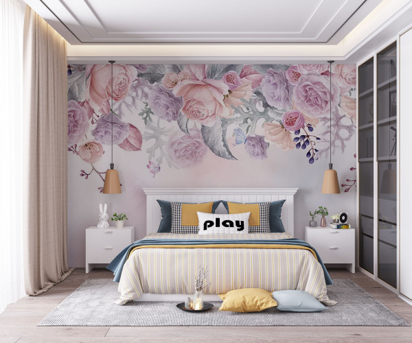 Fototapet Personalizat Buchet de Flori Agatate pe Perete