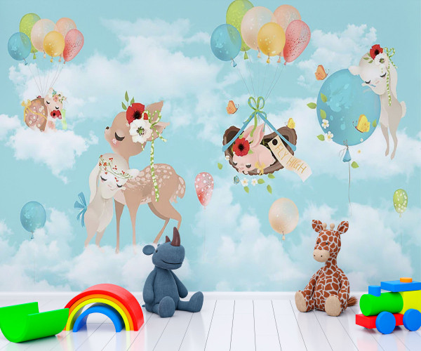 Fototapet Personalizat Animale si Baloane