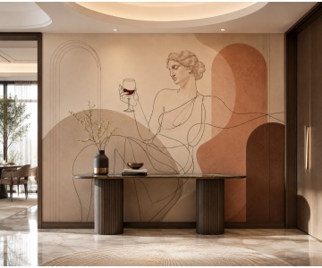 Fototapet Femeie cu Pahar de Vin – Muse of Wine