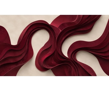 Fototapet Valuri Abstracte Roșu Burgundy - Img 4