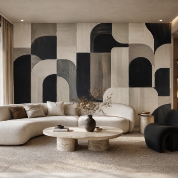 Fototapet Geometric Abstract Monocrom
