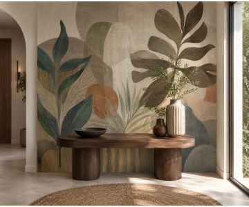 Fototapet Frunze Tropicale Forme Abstracte