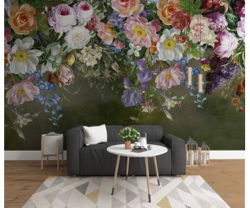 Fototapet Personalizat Buchet de Liliac si Trandafiri
