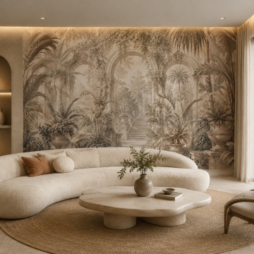 Fototapet Grădină Tropicală cu Arcade - Img 2