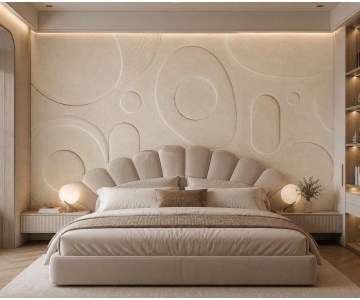 Fototapet Relief Geometric Bej 3D