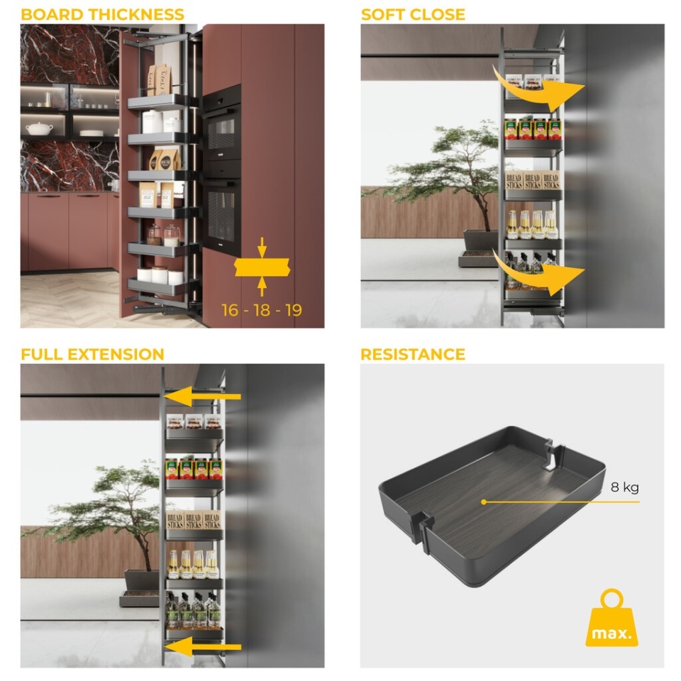 Coloana extractibila Harmony 400mm gri antracit – solutie