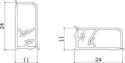 Antistrop Dreptunghiular H11mm ALB