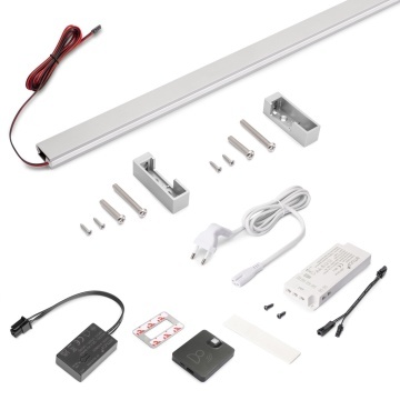 Bara haine cu banda LED Neonlynx V 4.5x8mm lumina calda 2700K finisaj aluminiu - Img 4
