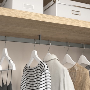 Bara haine dreptunghiulara, finisaj titan, 2.35m, accesorii dressing Quartz