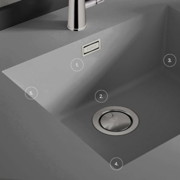 Chiuveta Fenix 0724 Grigio Bromo, dimensiune 500x400mm, sub blat - Img 2