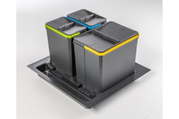 Cos gunoi colectare selectiva AxisSpace corp 600mm, 1x15 L, 2x7 L, antracit