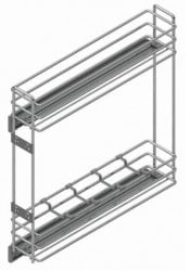 Cos Jolly pentru bucatarie, corp 150, 200, 300mm, finisaj crom, glisiera tandem Blum