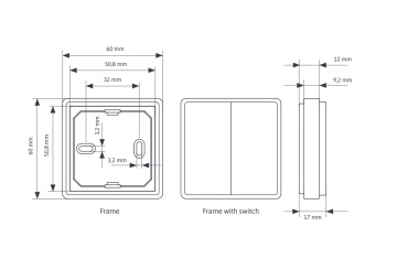 Intrerupator aplicabil pe mobilier Standard 55 PushPower, 2 cai, alb/negru, Siro - Img 4