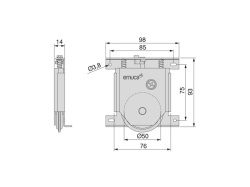 Kit role inferioare sistem usi glisante Galex Optim 18mm
