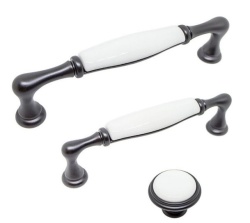 Maner mobila M62/M64 portelan alb, negru sidefat mat Giusti
