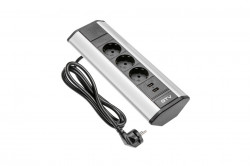 Prelungitor de birou unghiular 3XSchuko + 2USB 2.1A