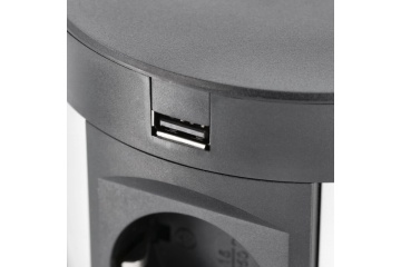 Priza incorporabila CONFORT PLUS Ø120mm, 4xSCHUKO, 2xUSB, 2xRJ45, incarcare WIRELESS, negru - Img 2